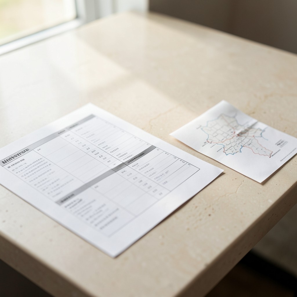 Monthly service delivery scorecard pages with maps and comparison columns